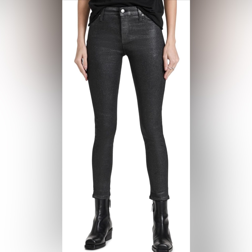 Adriano Goldschmied AG Farrah Skinny Jeans coated black denim Size 26